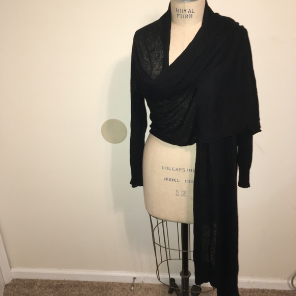 Acrobat Black Tie Front Sweater Jacket - Picture 7 of 8